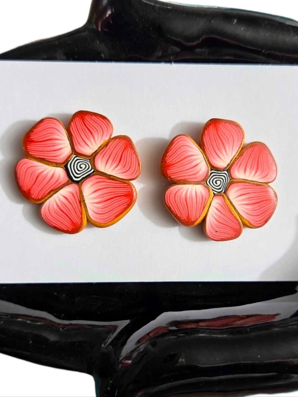 Artisan Crafted Clay Floral Earrings